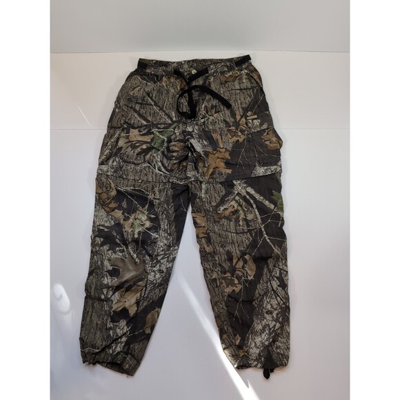 Remington Mens Lg Brown Camo Hunting Mossy Oak Break Up Convertible Cargo Pants - Picture 1 of 12